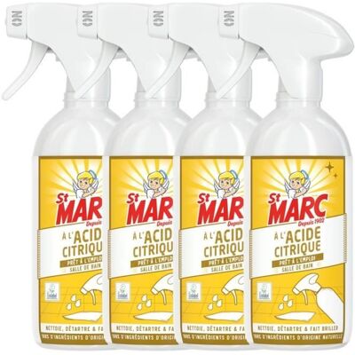 ST MARC Lot de 4 Pistolets prêt à l emploi à l Acide Citrique 500 ml - Publicité ST MARC Lot de 4 Pistolets prêt à l emploi à l Acide Citrique 500 ml - Publicité