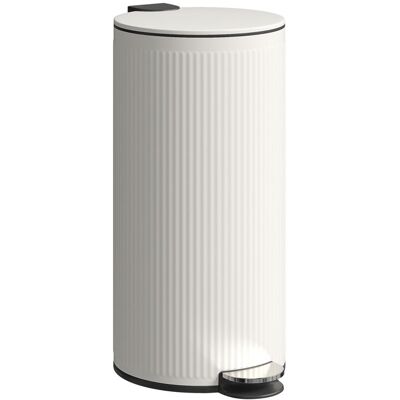 Poubelle de cuisine - HOMCOM - 30L - à pédale - seau intérieur amovible couvercle à fermeture douce - métal - 36x30x605cm - crème Blanc - Publicité Poubelle de cuisine - HOMCOM - 30L - à pédale - seau intérieur amovible couvercle à fermeture douce - métal - 36x30x605cm - crème Blanc - Publicité