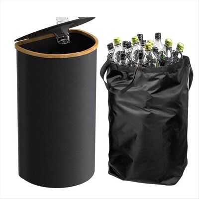 SODIAL Poubelle de Recyclage pour la Cuisine Poubelle avec 1 Sac Intérieur Amovible et Réutilisable Grande Poubelle de Recyclage avec Noir - Publicité SODIAL Poubelle de Recyclage pour la Cuisine Poubelle avec 1 Sac Intérieur Amovible et Réutilisable Grande Poubelle de Recyclage avec Noir - Publicité