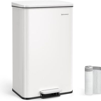 SONGMICS Poubelle de Cuisine 40L Grand Corbeille à Déchets à Pédale avec Couvercle Fermeture en Douceur 15 Sacs Poubelle Inclus Blanc Blanc - Publicité SONGMICS Poubelle de Cuisine 40L Grand Corbeille à Déchets à Pédale avec Couvercle Fermeture en Douceur 15 Sacs Poubelle Inclus Blanc Blanc - Publicité