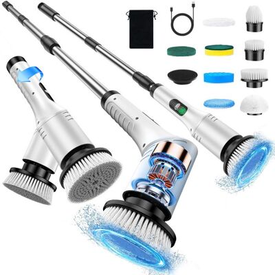 Generic Brosse de Nettoyage électrique Rotative sans fil 2 Rglages et 3 rglages dangle 9 Têtes de Brosse Remplaçables Extension RéGlable Blanc - Publicité Generic Brosse de Nettoyage électrique Rotative sans fil 2 Rglages et 3 rglages dangle 9 Têtes de Brosse Remplaçables Extension RéGlable Blanc - Publicité