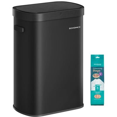 SONGMICS Poubelle de Cuisine Automatique 50 L avec Capteur de Mouvement Ouverture Automatique ou Tactile Fermeture Douce Noir dEncre Noir - Publicité SONGMICS Poubelle de Cuisine Automatique 50 L avec Capteur de Mouvement Ouverture Automatique ou Tactile Fermeture Douce Noir dEncre Noir - Publicité