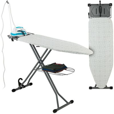 Relaxdays Table à repasser pliable réglable en hauteur plateau de repassage LP : 115 x 39 cm blanc et argenté Blanc - Publicité Relaxdays Table à repasser pliable réglable en hauteur plateau de repassage LP : 115 x 39 cm blanc et argenté Blanc - Publicité