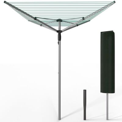VOUNOT® Étendoir à linge extérieur rotatif 50m avec housse de protection - Séchoir parapluie grande surface détendage - Argent Vert - Publicité VOUNOT® Étendoir à linge extérieur rotatif 50m avec housse de protection - Séchoir parapluie grande surface détendage - Argent Vert - Publicité