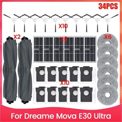 SODIAL Pour Dreame Mova E30 Ultra Vacuum Pièces de Rechange Brosse Latérale Principale Filtre Hepa Chiffon de Vadrouille Sacs à Poussière - Publicité SODIAL Pour Dreame Mova E30 Ultra Vacuum Pièces de Rechange Brosse Latérale Principale Filtre Hepa Chiffon de Vadrouille Sacs à Poussière - Publicité