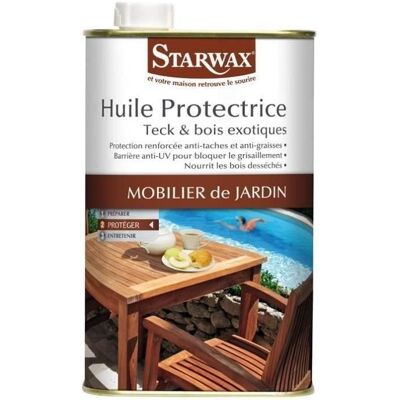 STARWAX Huile protectrice mobilier de jardin - teck et bois exotique - 1 L - Publicité STARWAX Huile protectrice mobilier de jardin - teck et bois exotique - 1 L - Publicité