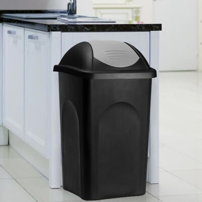 Deuba Poubelle - Avec couvercle - Collecteur de déchets - Noir et gris - 60 litres Noir - Publicité Deuba Poubelle - Avec couvercle - Collecteur de déchets - Noir et gris - 60 litres Noir - Publicité