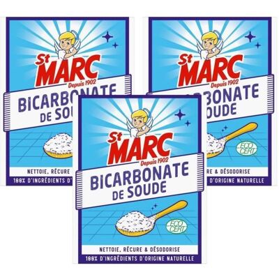 ST MARC Lot de 3 Bicarbonates de Soude Pot de 680 g - Publicité ST MARC Lot de 3 Bicarbonates de Soude Pot de 680 g - Publicité