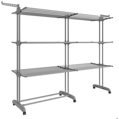 Étendoir à linge mobile - SONGMICS - 4 niveaux - Pliable - 635 x (131-200) x 1775 cm - Grande capacité Gris - Publicité Étendoir à linge mobile - SONGMICS - 4 niveaux - Pliable - 635 x (131-200) x 1775 cm - Grande capacité Gris - Publicité