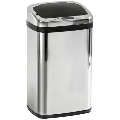 Poubelle de cuisine automatique - HOMCOM - capteur de mouvement sans contact - couvercle - acier inoxydable - 33x25x58cm - argent Gris - Publicité Poubelle de cuisine automatique - HOMCOM - capteur de mouvement sans contact - couvercle - acier inoxydable - 33x25x58cm - argent Gris - Publicité