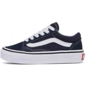 Basket Vans OLD SKOOL Cadet - Bleu marine Blanc - Tige en textile et en cuir suède - Logo Vans Bleu - Publicité Basket Vans OLD SKOOL Cadet - Bleu marine Blanc - Tige en textile et en cuir suède - Logo Vans Bleu - Publicité