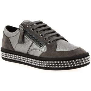 Baskets mode femme - Geox Leelu - Cuir velours et geobuck - Fermeture lacets et zip - Semelle ornée de clous Gris - Publicité Baskets mode femme - Geox Leelu - Cuir velours et geobuck - Fermeture lacets et zip - Semelle ornée de clous Gris - Publicité
