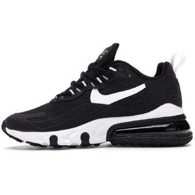Basket Nike AIR MAX 270 REACT - Mixte - Lacets - Noir - Textile - Plat Noir - Publicité Basket Nike AIR MAX 270 REACT - Mixte - Lacets - Noir - Textile - Plat Noir - Publicité