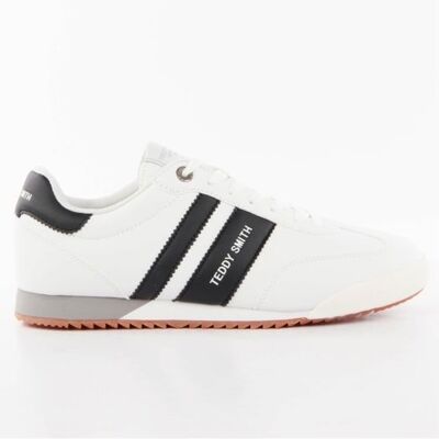 1265 Chaussures basses cuir ou simili Chaussures retro tennis homme - Teddy smith Blanc - Publicité 1265 Chaussures basses cuir ou simili Chaussures retro tennis homme - Teddy smith Blanc - Publicité
