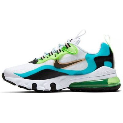 Basket Junior Nike AIR MAX 270 REACT GS - Blanc/Vert/Bleu/Noir - CJ4060-300 Blanc - Publicité Basket Junior Nike AIR MAX 270 REACT GS - Blanc/Vert/Bleu/Noir - CJ4060-300 Blanc - Publicité