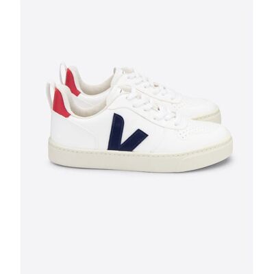 Veja V-10 Lace CWL White Cobalt Pekin BASKET Blanc - Publicité Veja V-10 Lace CWL White Cobalt Pekin BASKET Blanc - Publicité
