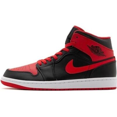 Chaussures de Basket-ball NIKE Air Jordan 1 Mid Noir - Homme/Adulte - Respirant Noir - Publicité Chaussures de Basket-ball NIKE Air Jordan 1 Mid Noir - Homme/Adulte - Respirant Noir - Publicité