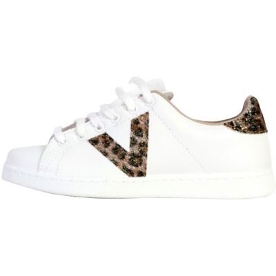 Baskets en cuir femme Victoria Glitter Blanc - Publicité Baskets en cuir femme Victoria Glitter Blanc - Publicité