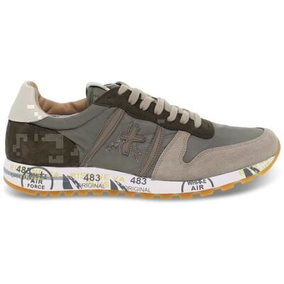 BASKET PREMIATA 2814 en chamois nylon beige vert Homme Beige - Publicité BASKET PREMIATA 2814 en chamois nylon beige vert Homme Beige - Publicité