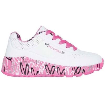Baskets - SKECHERS - Uno Lite - Enfant (Fille) - Semelle mémoire Air-Cooled - Amorti absorbant les chocs Blanc - Publicité Baskets - SKECHERS - Uno Lite - Enfant (Fille) - Semelle mémoire Air-Cooled - Amorti absorbant les chocs Blanc - Publicité