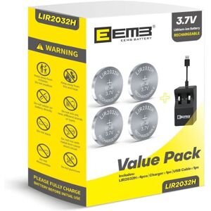 Chargeur de Batterie Rechargeable - EEMB - LIR2032H - 4 Piles Lithium-ION - 37 V - 70 mAh - Publicité Chargeur de Batterie Rechargeable - EEMB - LIR2032H - 4 Piles Lithium-ION - 37 V - 70 mAh - Publicité