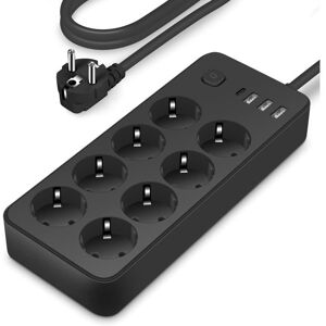 BIGILANTUH Multiprise-Multiprise usb-Multiprise 8 Prises-2500W1 USB-C3 USB-A (5V 2.4A) 1.8Mavec Interrupteur-pour SmartphoneMaisonBureau Noir - Publicité BIGILANTUH Multiprise-Multiprise usb-Multiprise 8 Prises-2500W1 USB-C3 USB-A (5V 2.4A) 1.8Mavec Interrupteur-pour SmartphoneMaisonBureau Noir - Publicité