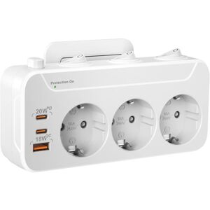 Prise Multiple Murale Bloc Multiprise 3 Prises avec Interrupteur Individuel Triple Prise USB Secteur MultiplePD 20W Chargeur - Publicité Prise Multiple Murale Bloc Multiprise 3 Prises avec Interrupteur Individuel Triple Prise USB Secteur MultiplePD 20W Chargeur - Publicité