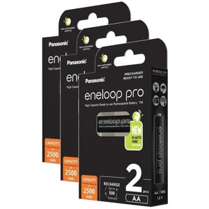 Panasonic Lot de 3 Eneloops Pro Pack 2 Piles Rechargeables Mignon 2500mAh AA Ni-MH - Publicité Panasonic Lot de 3 Eneloops Pro Pack 2 Piles Rechargeables Mignon 2500mAh AA Ni-MH - Publicité