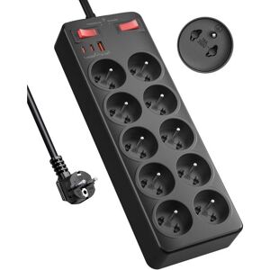 100DRINE 100 DRINE Multiprise avec Interrupteur10 Prises Françaises avec Terre 16A 2P+TBloc Prise Multiple Charge Rapide PD20W2100J ParafoudreNoir - Publicité 100DRINE 100 DRINE Multiprise avec Interrupteur10 Prises Françaises avec Terre 16A 2P+TBloc Prise Multiple Charge Rapide PD20W2100J ParafoudreNoir - Publicité