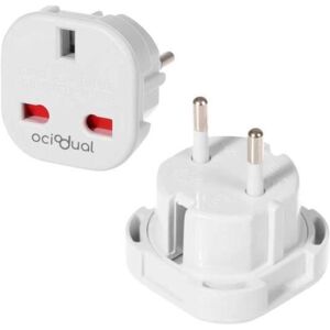 OcioDual Adaptateur de Prise UK vers EU Convertisseur 3 broches vers 2 broches type G vers Type E et F Blanc - Publicité OcioDual Adaptateur de Prise UK vers EU Convertisseur 3 broches vers 2 broches type G vers Type E et F Blanc - Publicité
