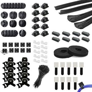 BIGILANTUH 173 Pcs Cable management - Cable management bureau - Rangement cable - 4 Manchon de Câble Gaine - 100 Serre Câbles Noir - Publicité BIGILANTUH 173 Pcs Cable management - Cable management bureau - Rangement cable - 4 Manchon de Câble Gaine - 100 Serre Câbles Noir - Publicité