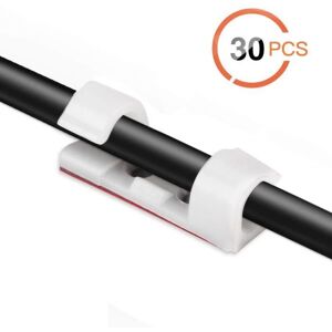 AGPTEK 30PCS Clips Câbles Adhésifs Rangement de Câbles Fixation Auto Collant pour TV-Chargeur-Voiture-PC-Bureau-Maison avec 30 Vis Incluse Blanc - Publicité AGPTEK 30PCS Clips Câbles Adhésifs Rangement de Câbles Fixation Auto Collant pour TV-Chargeur-Voiture-PC-Bureau-Maison avec 30 Vis Incluse Blanc - Publicité