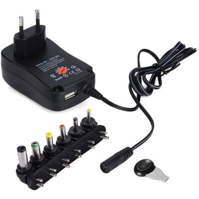 Adaptateur secteur universel - GOBRO - 30W - 3-12V AC/DC - USB 5V 2.1A Noir - Publicité Adaptateur secteur universel - GOBRO - 30W - 3-12V AC/DC - USB 5V 2.1A Noir - Publicité