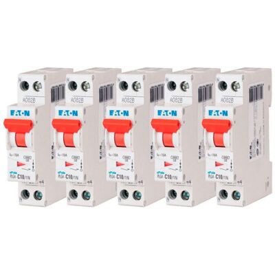 Eaton 264744 PLG4-C10/1N - Interrupteurs - 10A, Contrôleur Rouge - Courbe C - Vis - 5 pcs - Publicité Eaton 264744 PLG4-C10/1N - Interrupteurs - 10A, Contrôleur Rouge - Courbe C - Vis - 5 pcs - Publicité