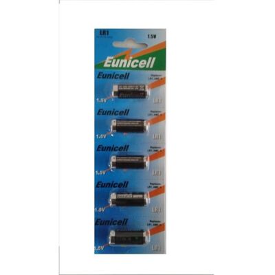 Pile Alcaline LR1 - EUNICELL - 15V - Lot de 5 - Non rechargeable - Utilisation intérieure Noir - Publicité Pile Alcaline LR1 - EUNICELL - 15V - Lot de 5 - Non rechargeable - Utilisation intérieure Noir - Publicité