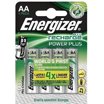 ENERGIZER Batterie Rechargeable NiMH AA 1.2 V Power Plus 2000 mAh 4-Blister - Publicité ENERGIZER Batterie Rechargeable NiMH AA 1.2 V Power Plus 2000 mAh 4-Blister - Publicité