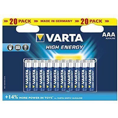 Pile alcaline Varta LR03 AAA - Lot de 20 - Publicité Pile alcaline Varta LR03 AAA - Lot de 20 - Publicité