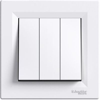 Interrupteur - SCHNEIDER - Asfora - Triple - Blanc - Finition Brillant - Encastré Blanc - Publicité Interrupteur - SCHNEIDER - Asfora - Triple - Blanc - Finition Brillant - Encastré Blanc - Publicité
