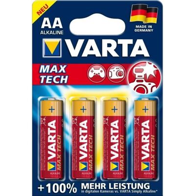 4 PILES MAX TECH LR6 - AA (Mignon) (4706) VARTA - Publicité 4 PILES MAX TECH LR6 - AA (Mignon) (4706) VARTA - Publicité