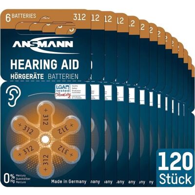 ANSMANN Piles pour appareils auditifs 312 14 V 120 pièces - Publicité ANSMANN Piles pour appareils auditifs 312 14 V 120 pièces - Publicité