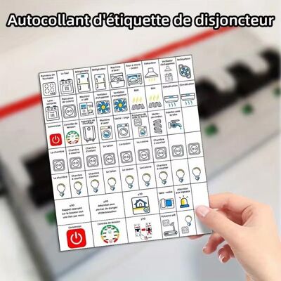 SANS MARQUE Partager 1 plaquette de 57 autocollants pour disjoncteur maison tableau électrique organisation - Publicité SANS MARQUE Partager 1 plaquette de 57 autocollants pour disjoncteur maison tableau électrique organisation - Publicité