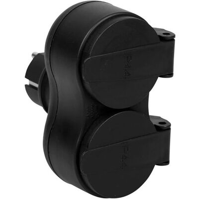 Fiche Biplite Extérieure 2 Prises 16A IP44 Noire-Certification NF - Publicité Fiche Biplite Extérieure 2 Prises 16A IP44 Noire-Certification NF - Publicité