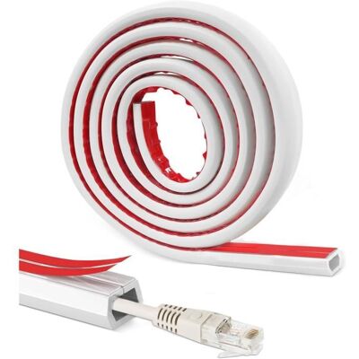 Goulotte Passe Câble - 3M - Auto-adhésif - Blanc - PVC - Intérieur Blanc - Publicité Goulotte Passe Câble - 3M - Auto-adhésif - Blanc - PVC - Intérieur Blanc - Publicité
