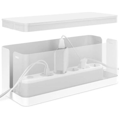 ACROPAQ Boîte cache câble L (32 x 13 x 13 cm)- Cache multiprise Boîte Rangement câble- Boîte multiprise- Polystyrène-Blanc Blanc - Publicité ACROPAQ Boîte cache câble L (32 x 13 x 13 cm)- Cache multiprise Boîte Rangement câble- Boîte multiprise- Polystyrène-Blanc Blanc - Publicité