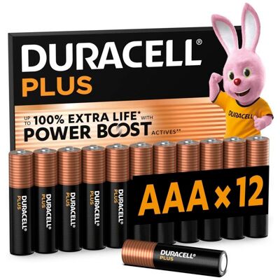 Piles jetables - Duracell - LR03 - Plus Power - Lot de 12 - 15 V - Publicité Piles jetables - Duracell - LR03 - Plus Power - Lot de 12 - 15 V - Publicité