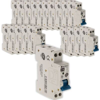 Lot de 20 disjoncteurs 16A PH/N - NF - Zenitech Blanc - Publicité Lot de 20 disjoncteurs 16A PH/N - NF - Zenitech Blanc - Publicité
