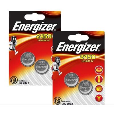 Batterie - Energizer - CR2450 - Lithium - Non rechargeable - Lot de 4 - Publicité Batterie - Energizer - CR2450 - Lithium - Non rechargeable - Lot de 4 - Publicité