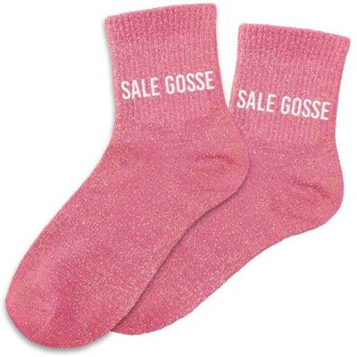 STC Chaussettes roses paillettes Sale gosse - Publicité STC Chaussettes roses paillettes Sale gosse - Publicité