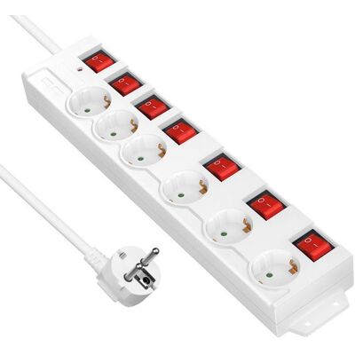 DEWENWILS Multiprise parafoudre 16A - 6 Prises avec 7 Interrupteurs - Câble 2M - Blanc - 3680W max. Blanc - Publicité DEWENWILS Multiprise parafoudre 16A - 6 Prises avec 7 Interrupteurs - Câble 2M - Blanc - 3680W max. Blanc - Publicité