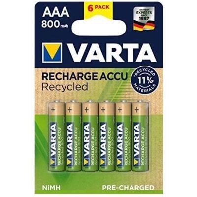 6 piles rechargeables AAA 800mAh Varta Recycled (56813101436) - Publicité 6 piles rechargeables AAA 800mAh Varta Recycled (56813101436) - Publicité